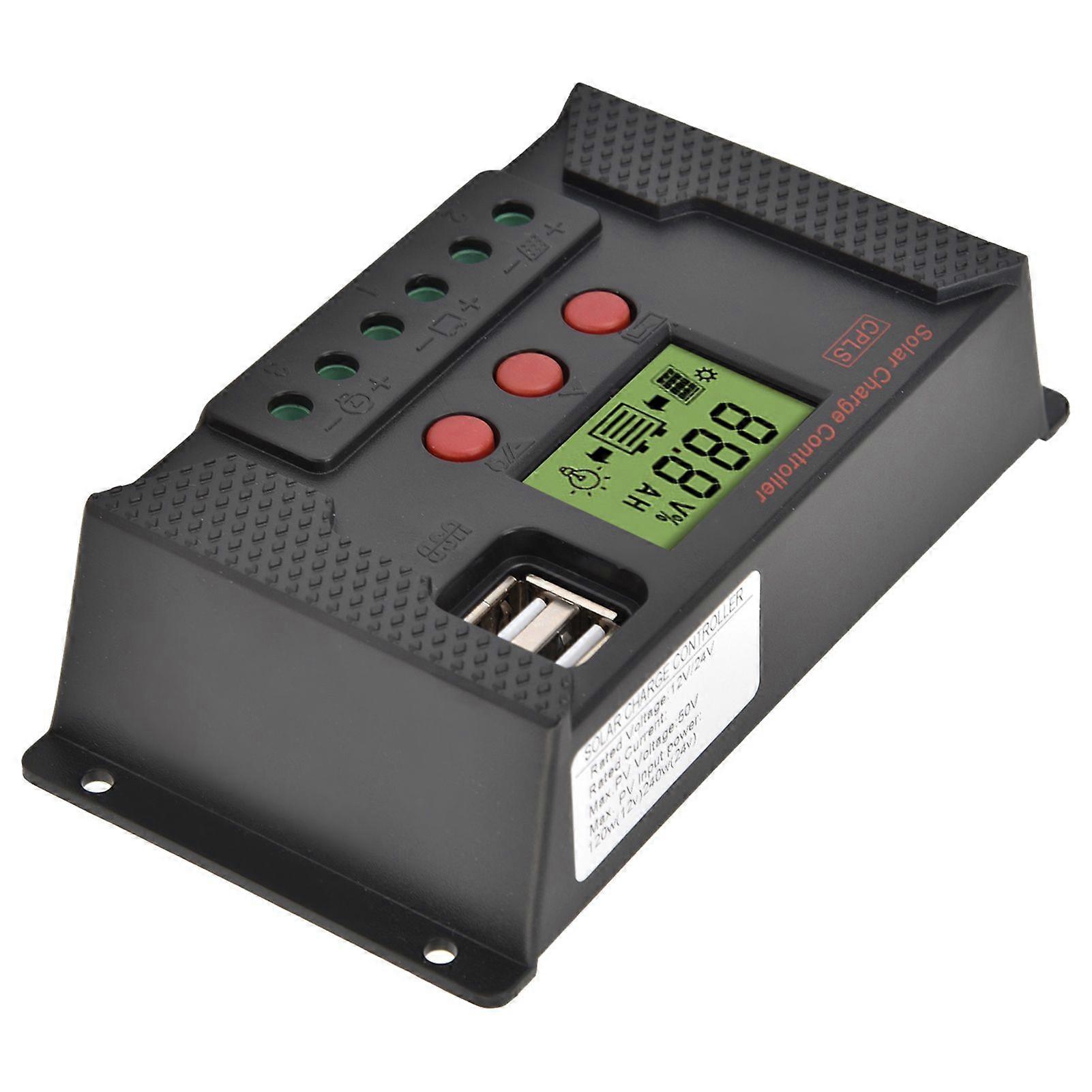 Solar Charge Controller 20A PWM 12V/24V Automatic Solar Panel Controller Regulator