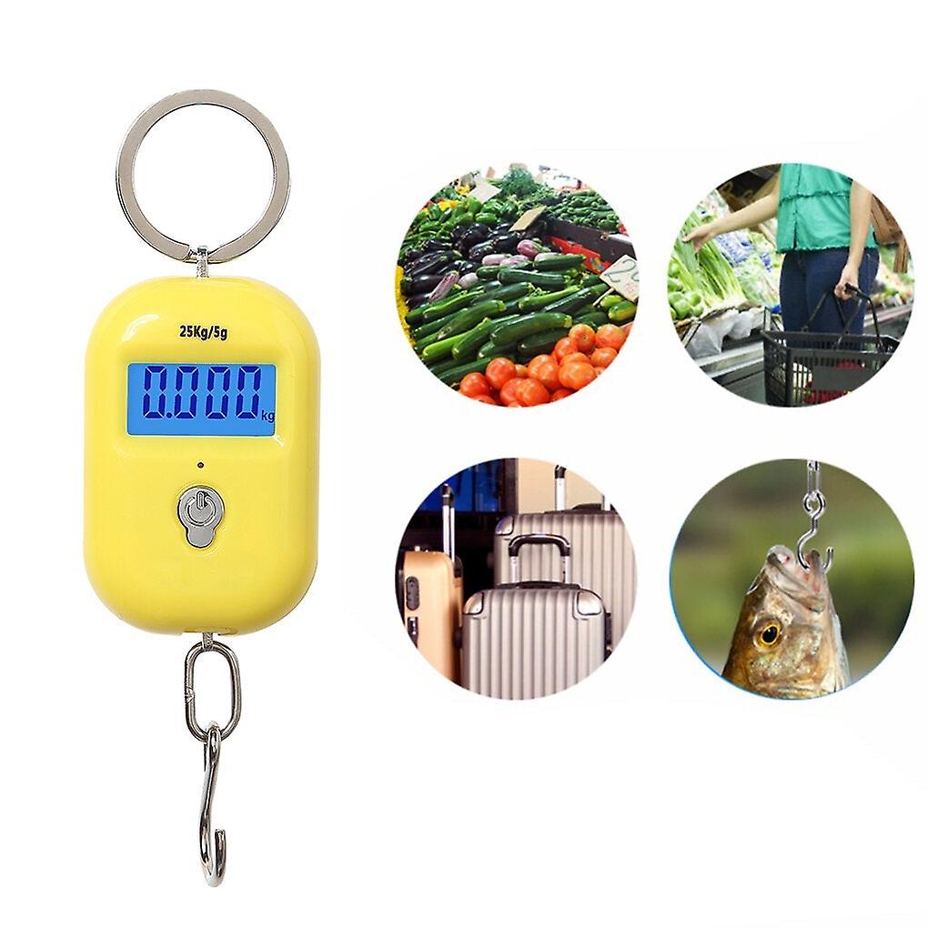Mini Keychain Digital Hanging Scale Electronic Luggage Hook Lcd Backlight Kitchen Steelyard