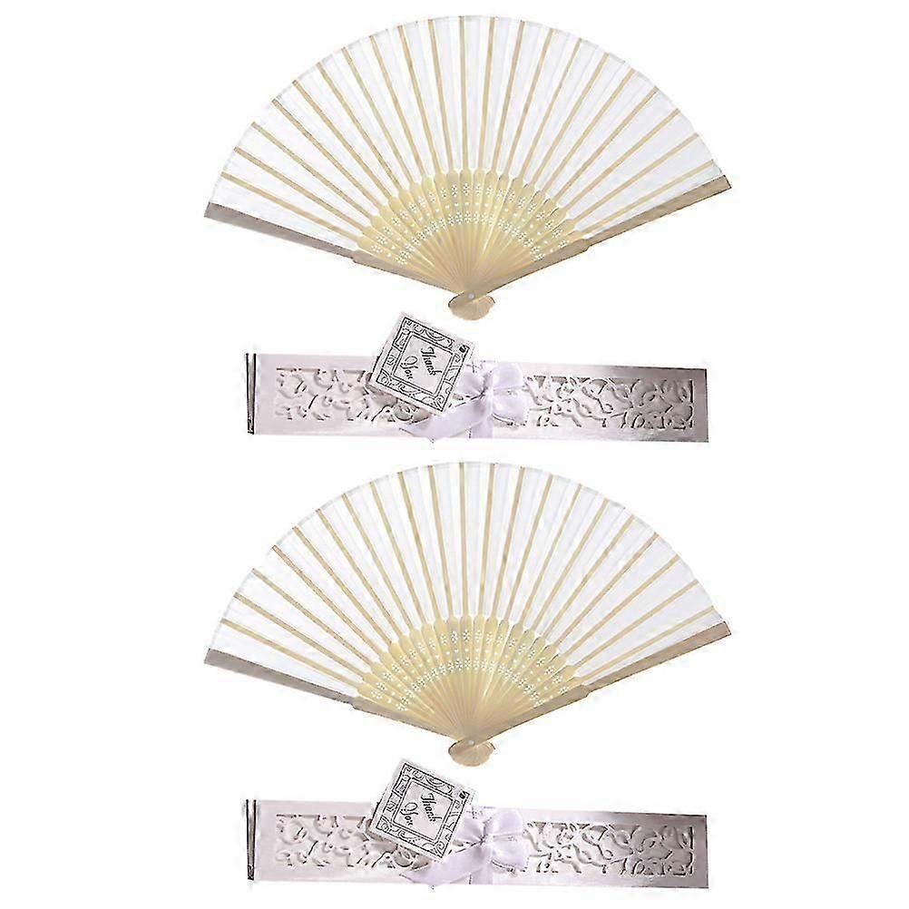 2Pcs Folding Fan, Bamboo Framework, Delicate Style for Decoration