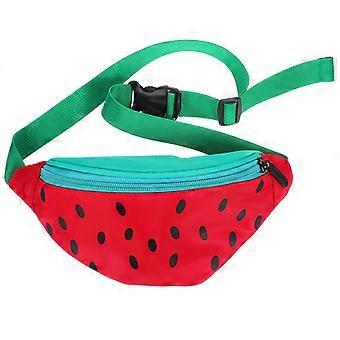Niedliche Wassermelone geformte Crossbody Clutch Geldbörse Tasche Obst Schulter Brieftasche Kleine Nylon Sling Bag Geldbörse Taille Rucksack für Frauen Mädchen Kinder