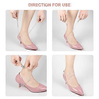 ROSENICE 1 Pair of Women's Transparent Shoe Straps with Silver Buckle High Heels Anti-loose Shoelace Accessories