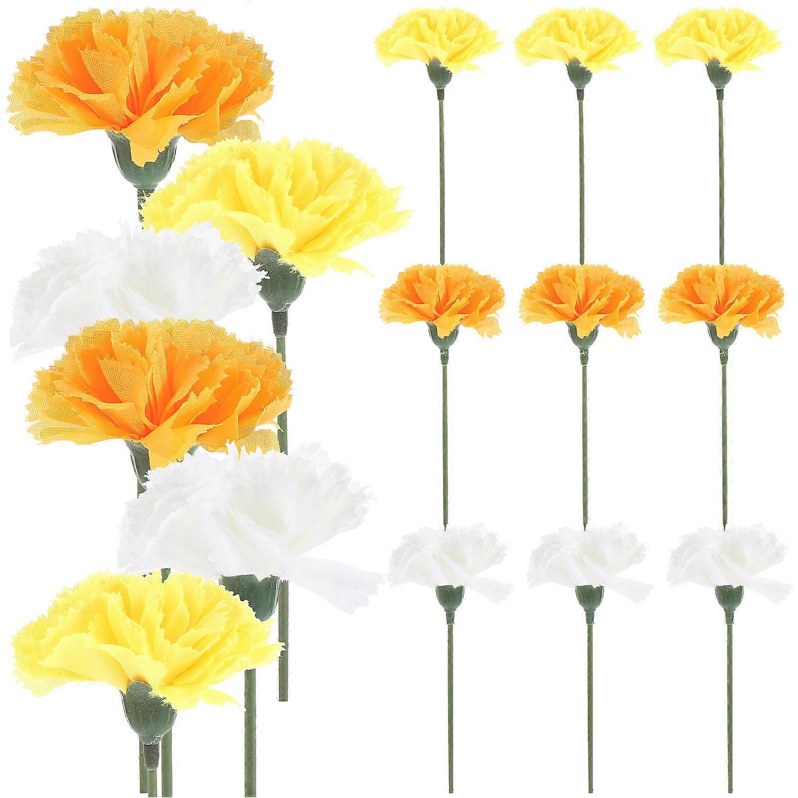 Artificial Marigold Flower for Decor 1Set Simulation with Iron Wire Stems