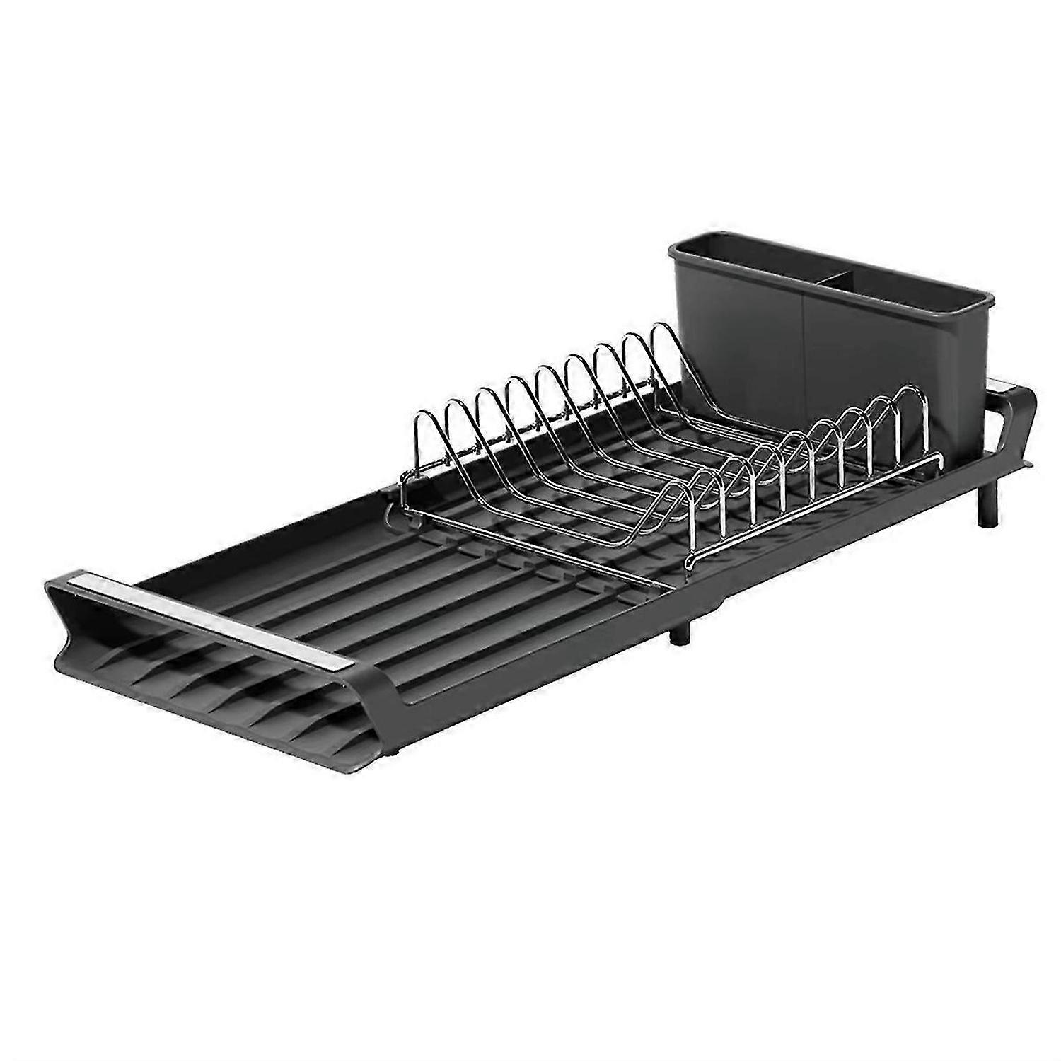 Extendable Dish Drying Rack with Draining Tray, Draining Storage Rack for Tableware Sink, Includes 2