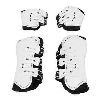 Horse Tendon Boots Set of 4 White Adjustable Shock Absorbing Leg Protection
