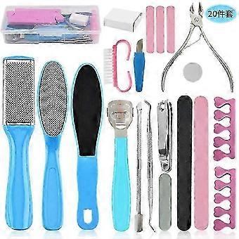 Professional Pedicure Kit, 26 in 1 Stainless Steel Foot Care Tools With Foot File and Callus Remover for Men Women Travel