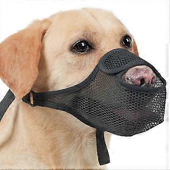 Breathable Mesh Dog Muzzle Anti-Bite Strap Dog Mouth Cage Black,L