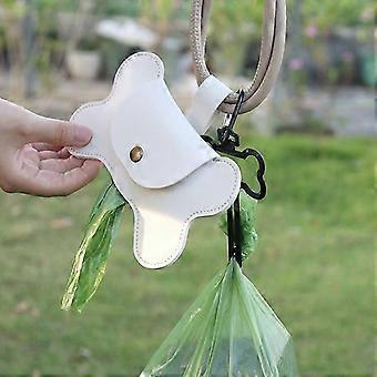 Dog Poop Pickup Bag Dispenser with Leash Clip Pet Waste Bag Dispenser for Dog Pooper Pet Outdoor PoopBag Leathers Holder  Red 26-27