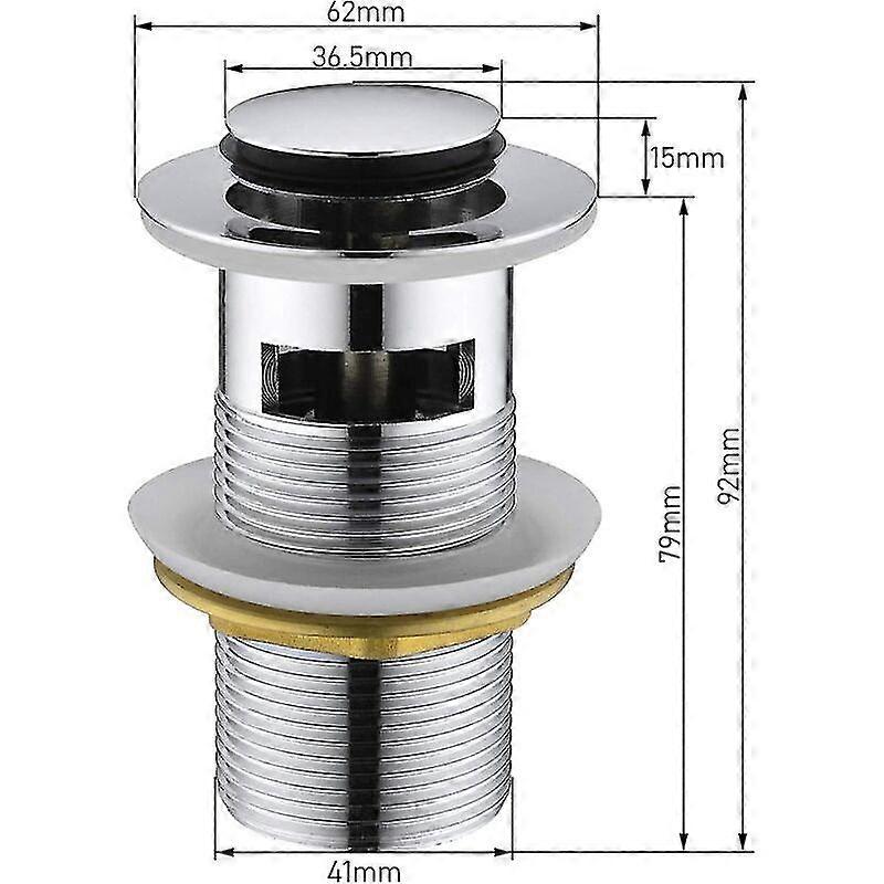 Chrome Brass Sink Drain with Overflow