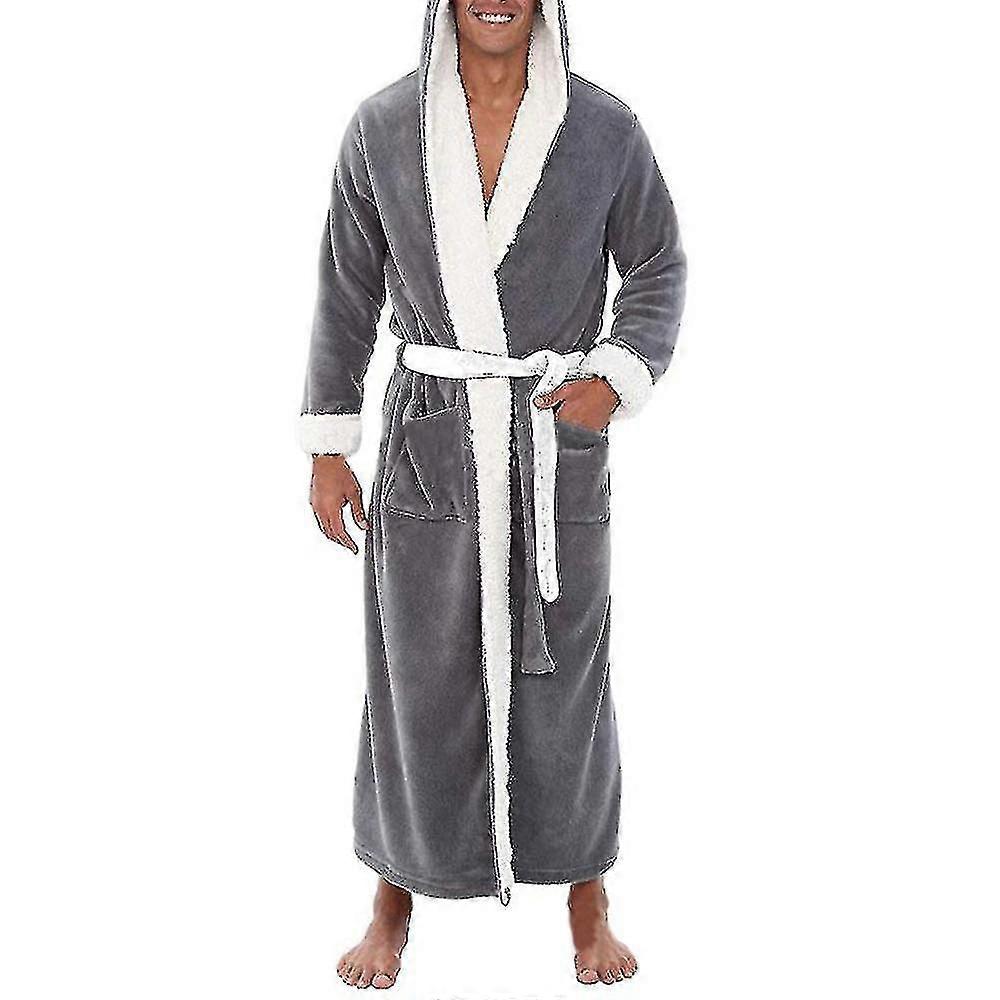 Hombre Albornoz largo con capucha camisón suave Bata bata150
