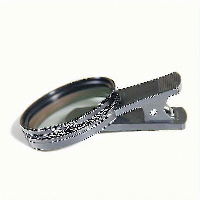 Universal 52mm Clip-On Polarizing Filter for Phone Camera Lenses with CPL Functionality