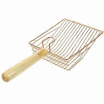 Cleaning Cat Litter at Home, Stainless Steel Cat Litter Scoop with Comfortable Wooden Handle