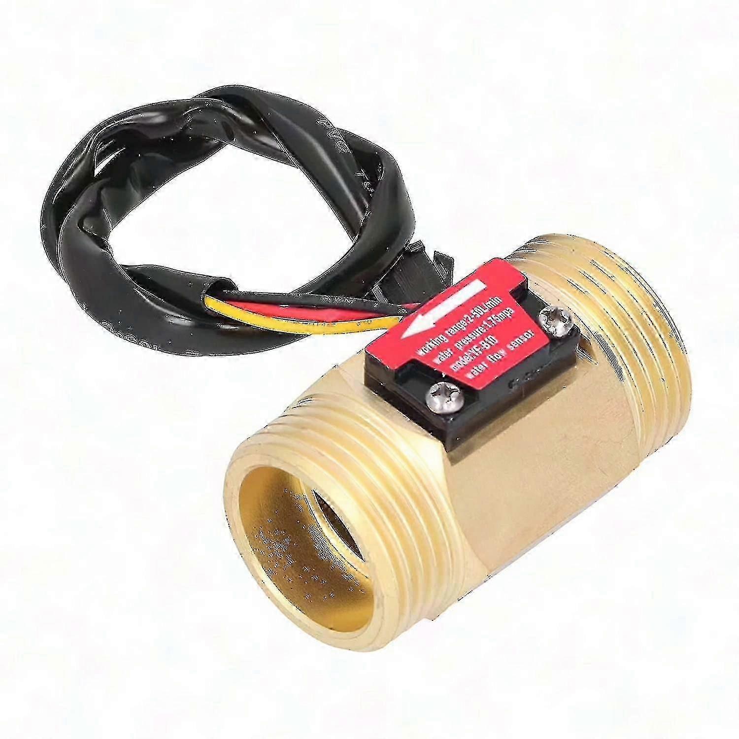 24V DC Quick Water Flow Sensor Meter 1.3" Brass Thread Flowmeter compatible with Pool Pipes
