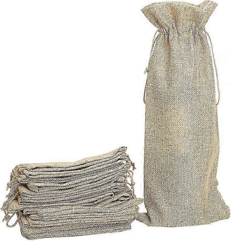 Reusable Jute Bottle Bags With Drawstring