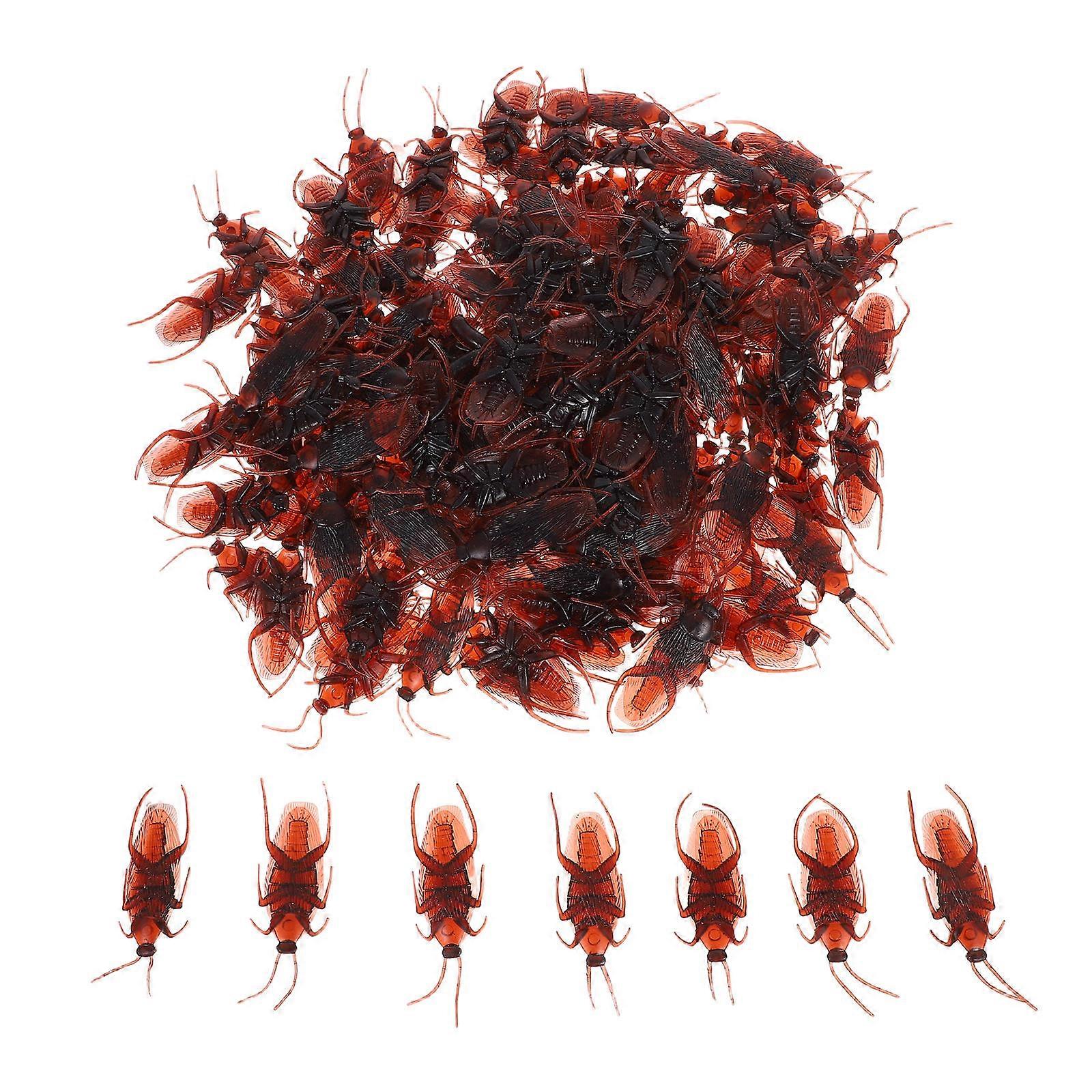 Plastic Fake Roach Simulation Cockroach Bugs for Decoration 450Pcs Brown