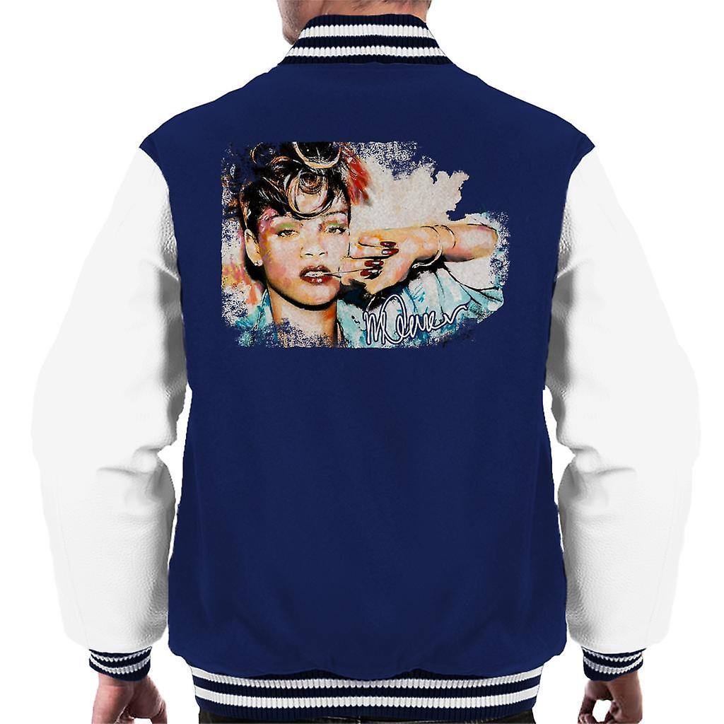 Sidney Maurer Original Portrait Of Rihanna Red Nails Men's Varsity Jacket