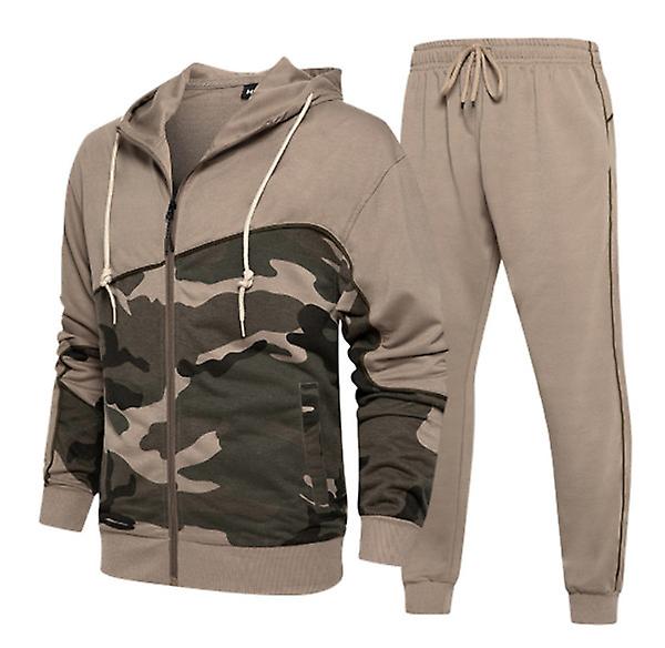 الرجال الخريف الجديد كبير الحجم أزياء المرأة العلامة التجارية التمويه قطعتين الشباب الترفيه الرياضة البدلة