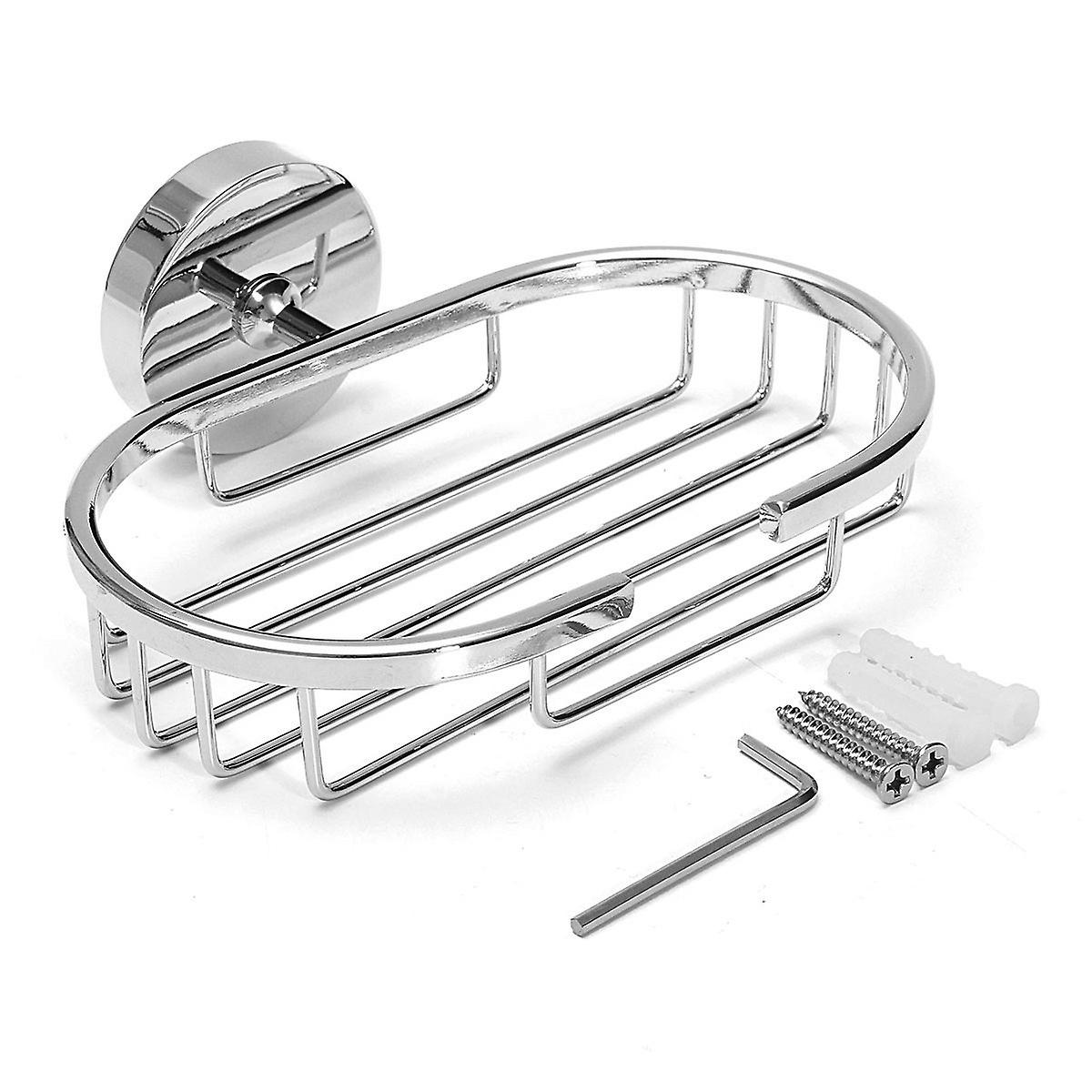 Vacuum- wall-mounted soap dish - fix without drilling, Steel, Chrome