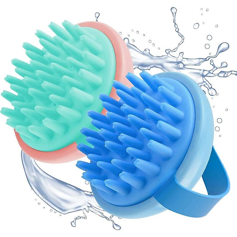 2 Pcs Scalp Massage Brush Pink and Blue