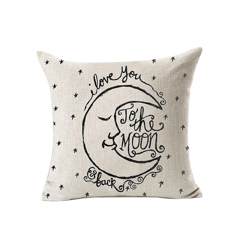 Square Linen Pillowcase Home Car Decor with Personalized Pattern White