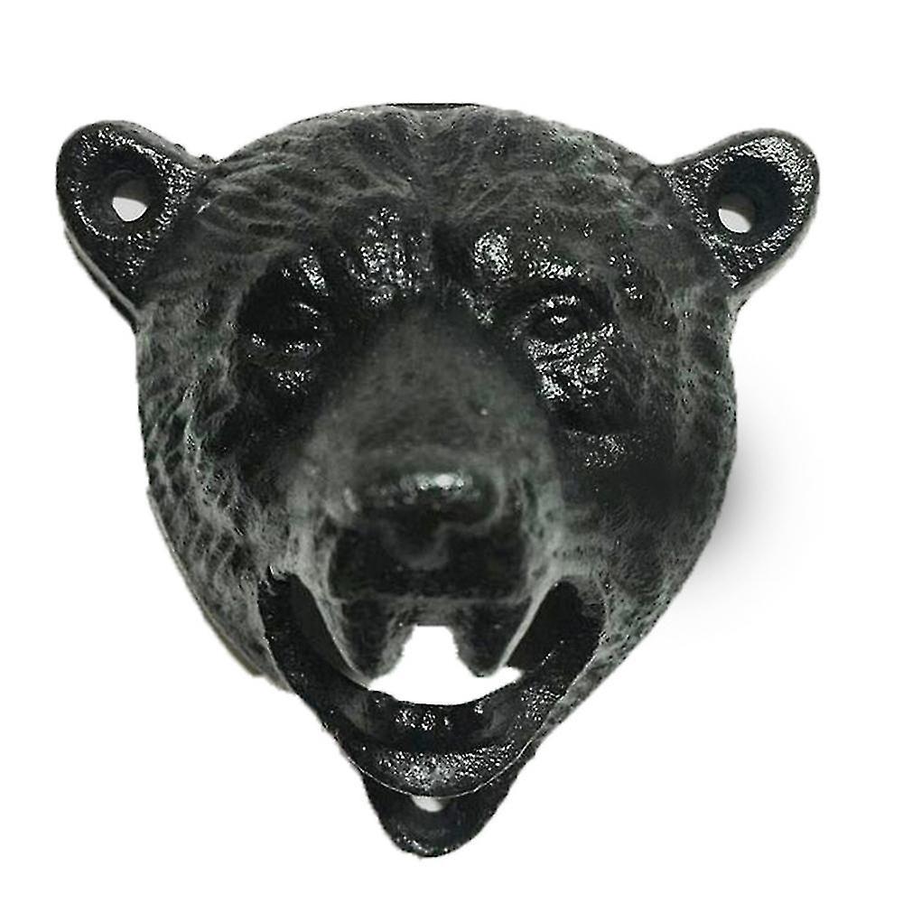 Bear Head Cast Iron Wall Corkscrew Vintage Corkscrew Antique Wall Beer Corkscrew