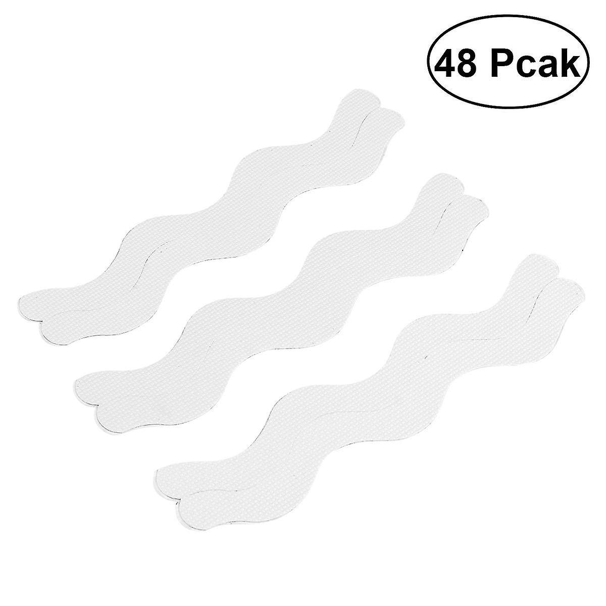 48pcs/set Wave Pattern Strips Stickers For Bath Shower
