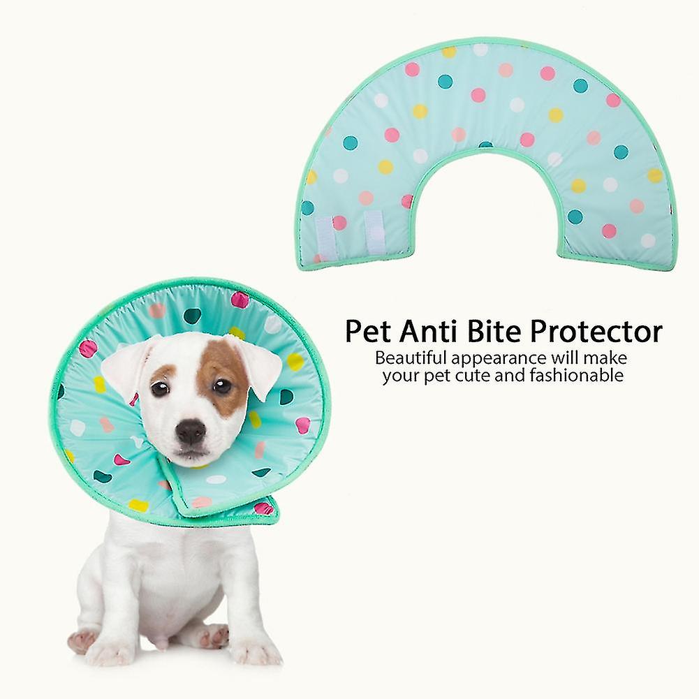 Pet Anti Bite Neck Collar M 20-26cm Adjustable Wound Protector
