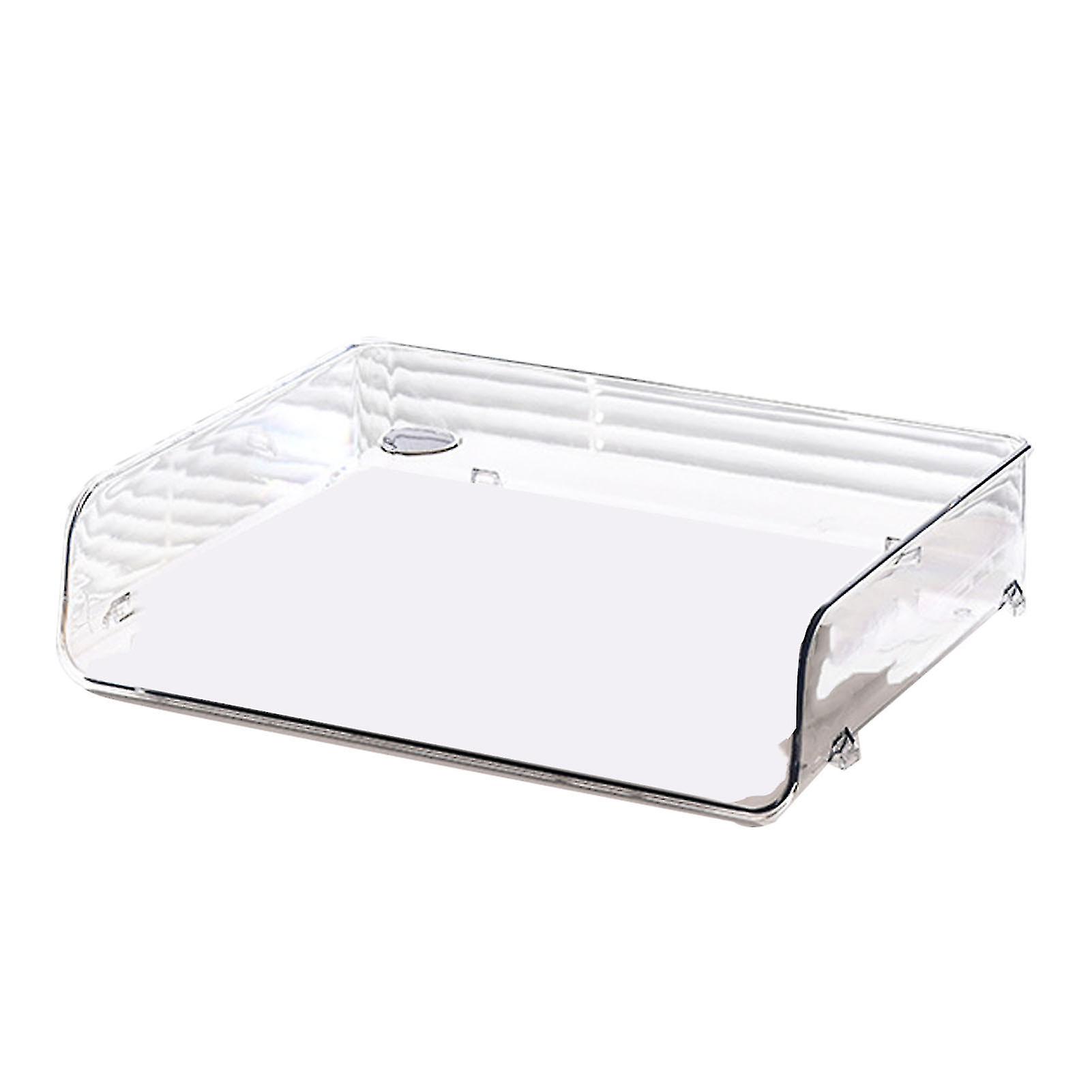 Clear Stackable A4 File Box with Wide Access, Office Desktop Organizer, 32.5x25x7.5cm