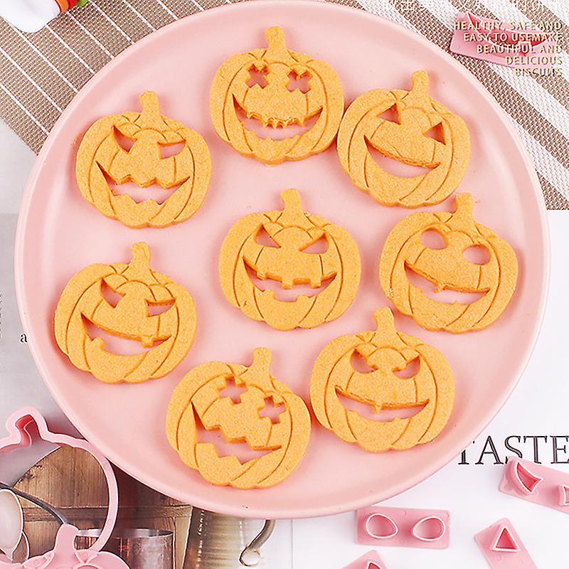 13pcs/ Set Halloween Cookie Cutters Diy Pumpkin Face Biscuit Fondant Embosser