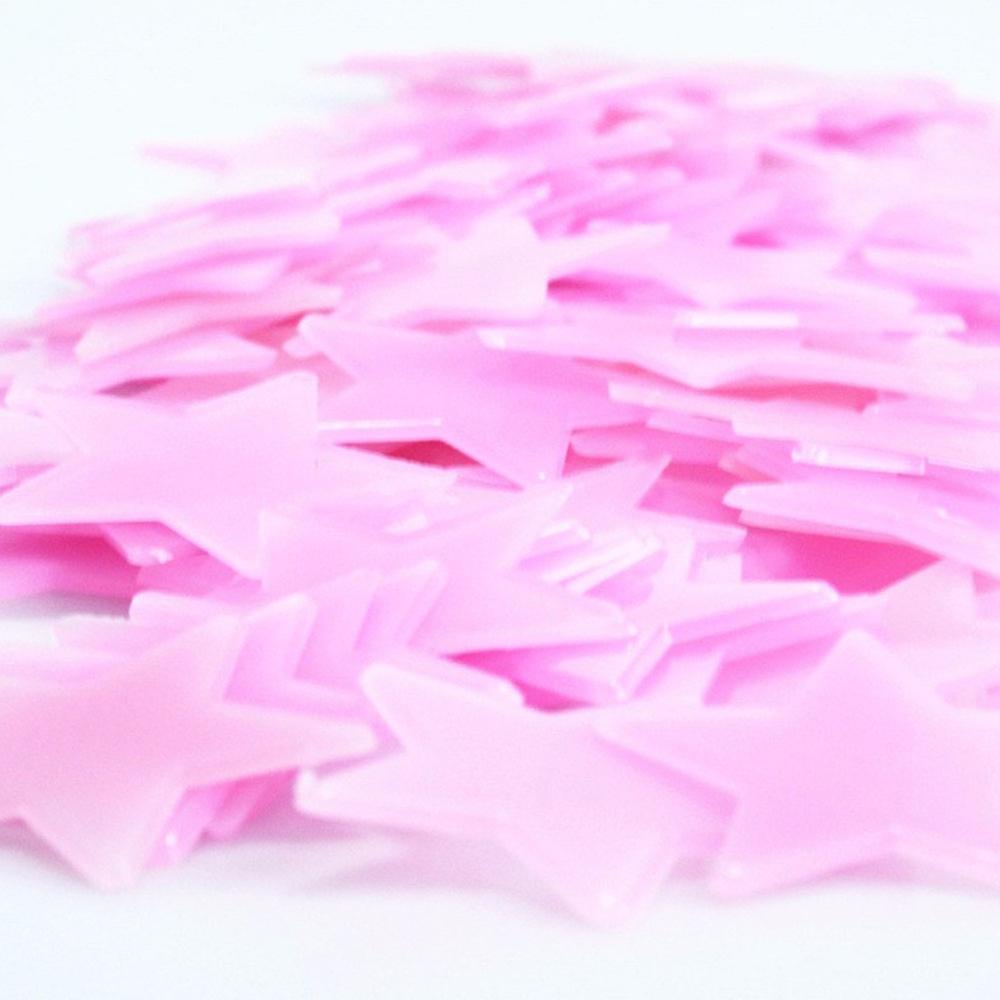 100Pcs Gorgeous Night-luminous Fluorescent Glow Stars Stickers Home Decor Wall Sticker for Kids Bedr