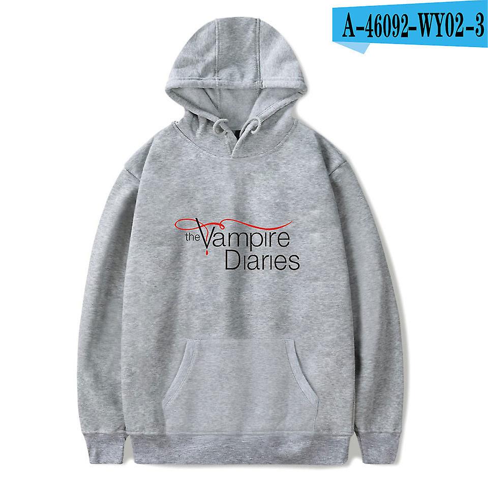 The Vampire Diaries 2D impresso na moda moletom com capuz solto para homens e mulheres