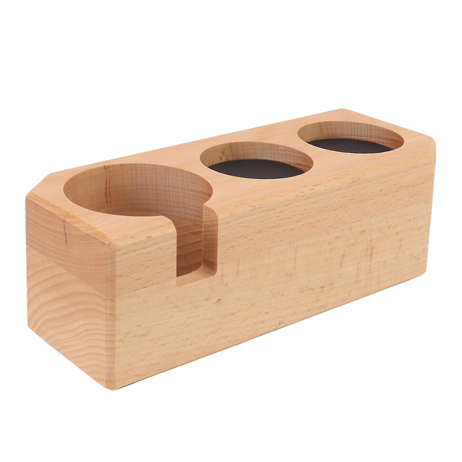 Tamping Station Beech Wood Tamper Mat Stand with Anti Slip Pad for Coffee Bar Accessories L