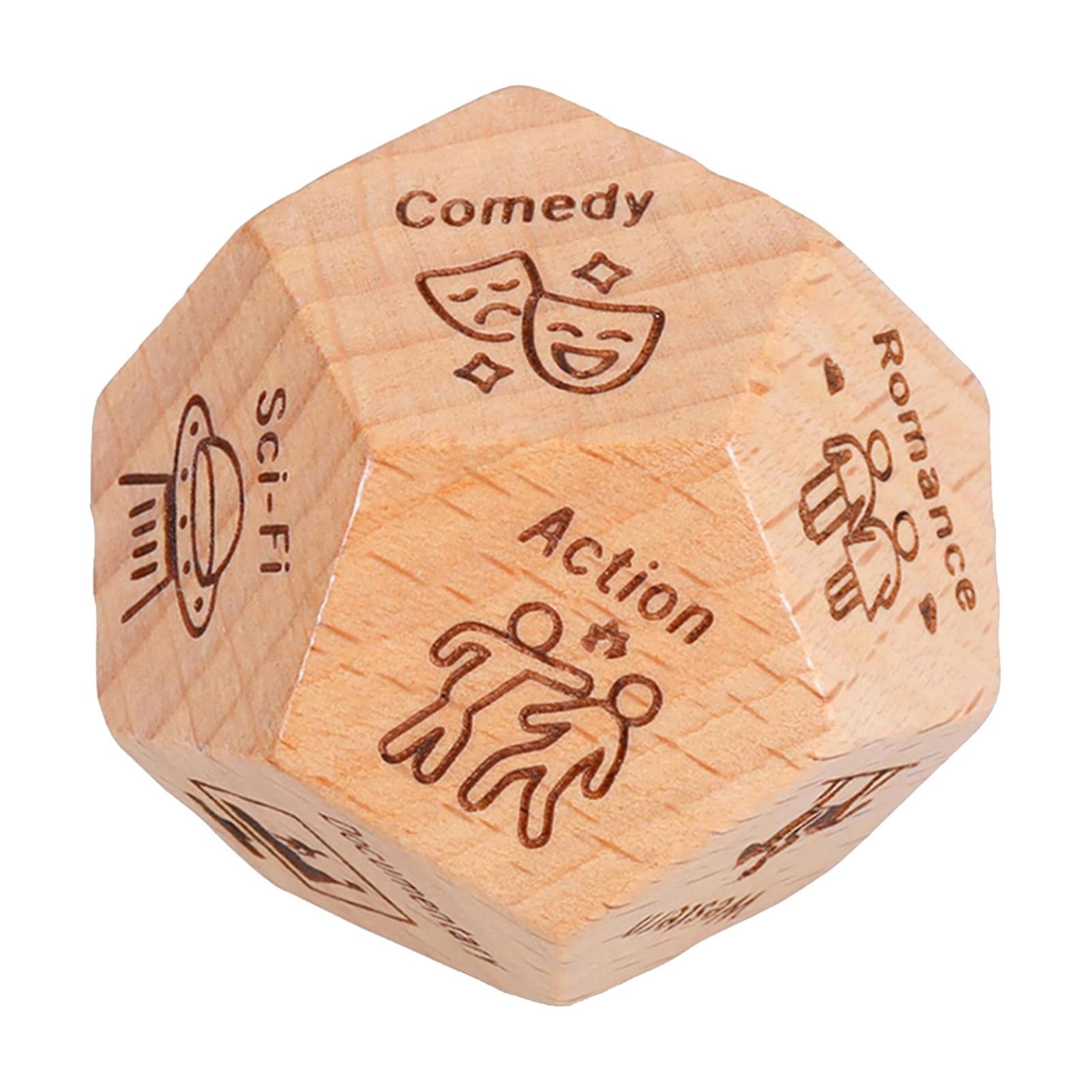 Date Night Dice Movie Pattern Wooden Dice Exciting Relationship Couples Dice Game For Valentine's Day