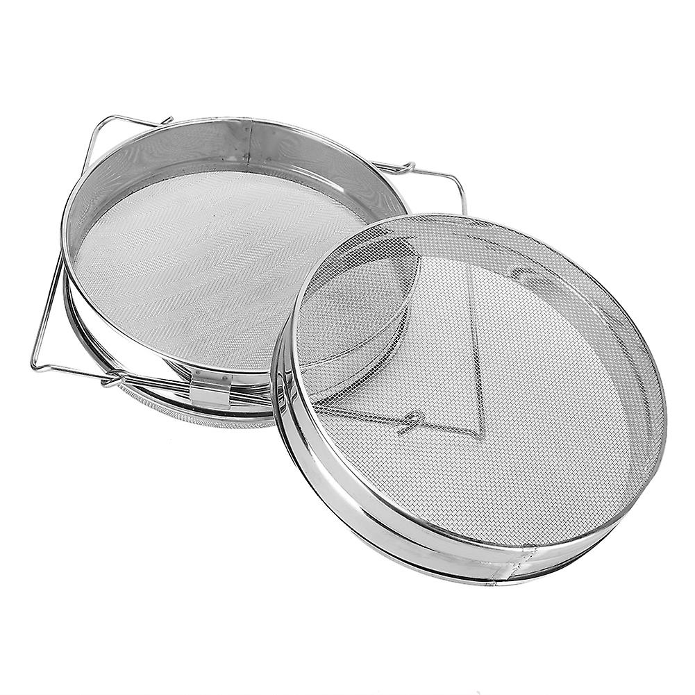 Stainless Steel Honey Strainer Double Sieve Beekeeping Tool Accessory, Anti-Corrosion Fine Mesh Filter for Pure Honey Extraction
