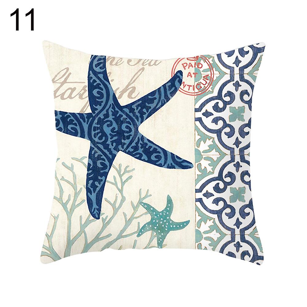 Ocean Starfish Mermaids Sea Turtle Soft Cushion Cover Pillow Case Home Decor