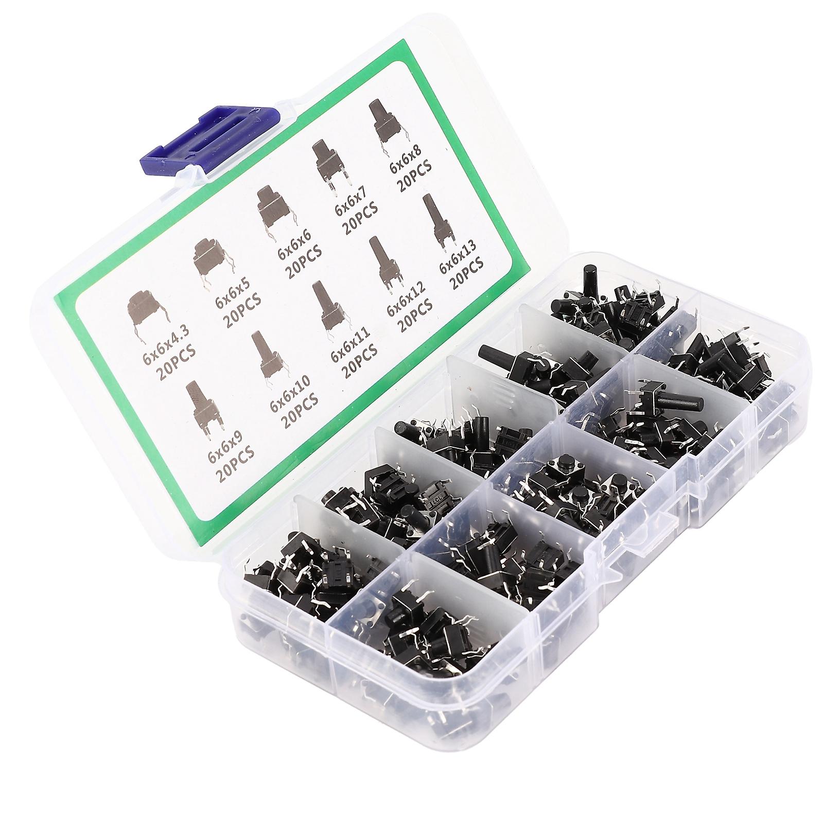 200Pcs Tactile Push Button Switch Mini Controller for TV Audio Computer Electronic Product