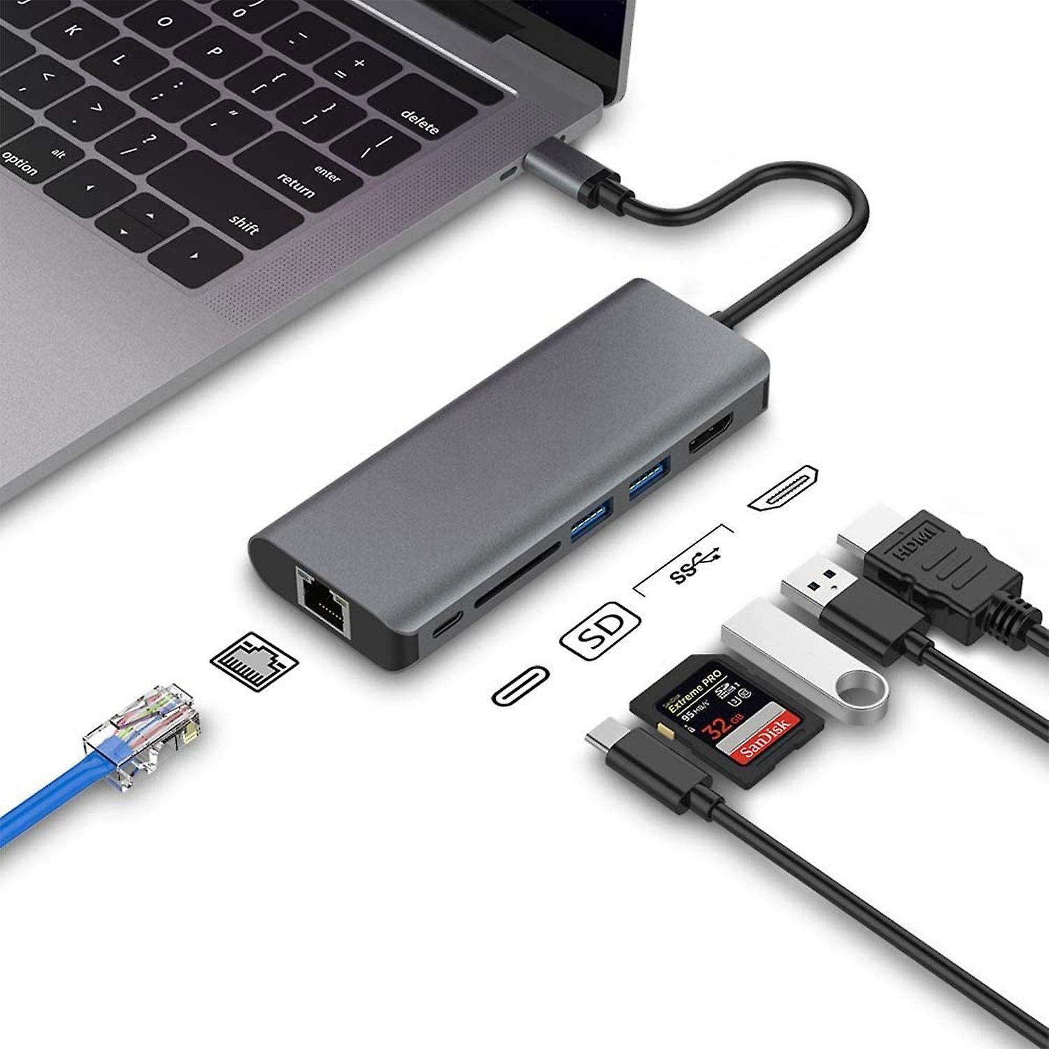 6-in-1 Typ-c Erweiterung Dock Notebook Multifunktions-Dockingstation USB3.0 Hub zu HDMI Hub