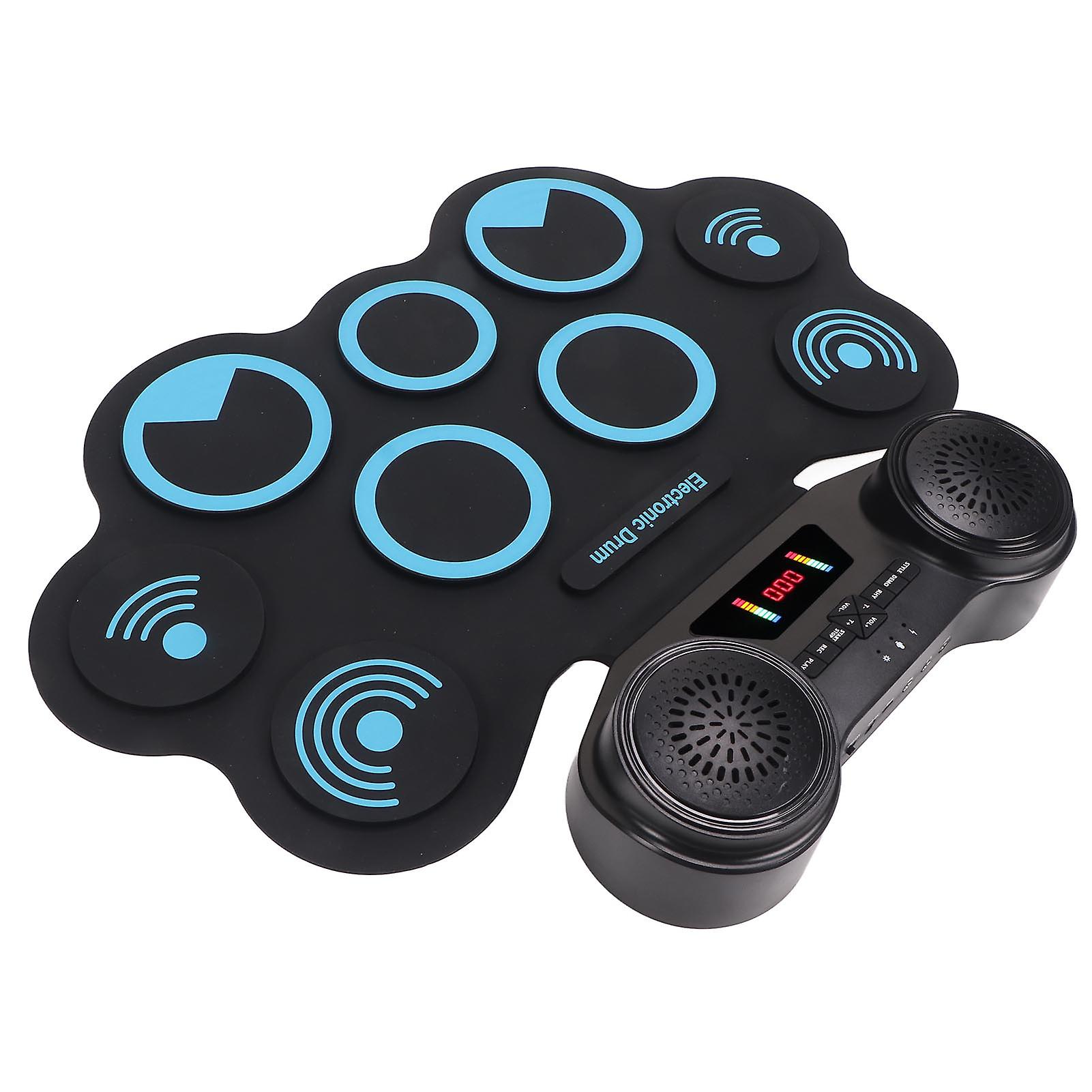 Portable Electronic Drum Set 9 Pads Bluetooth Dual Speakers EU Plug