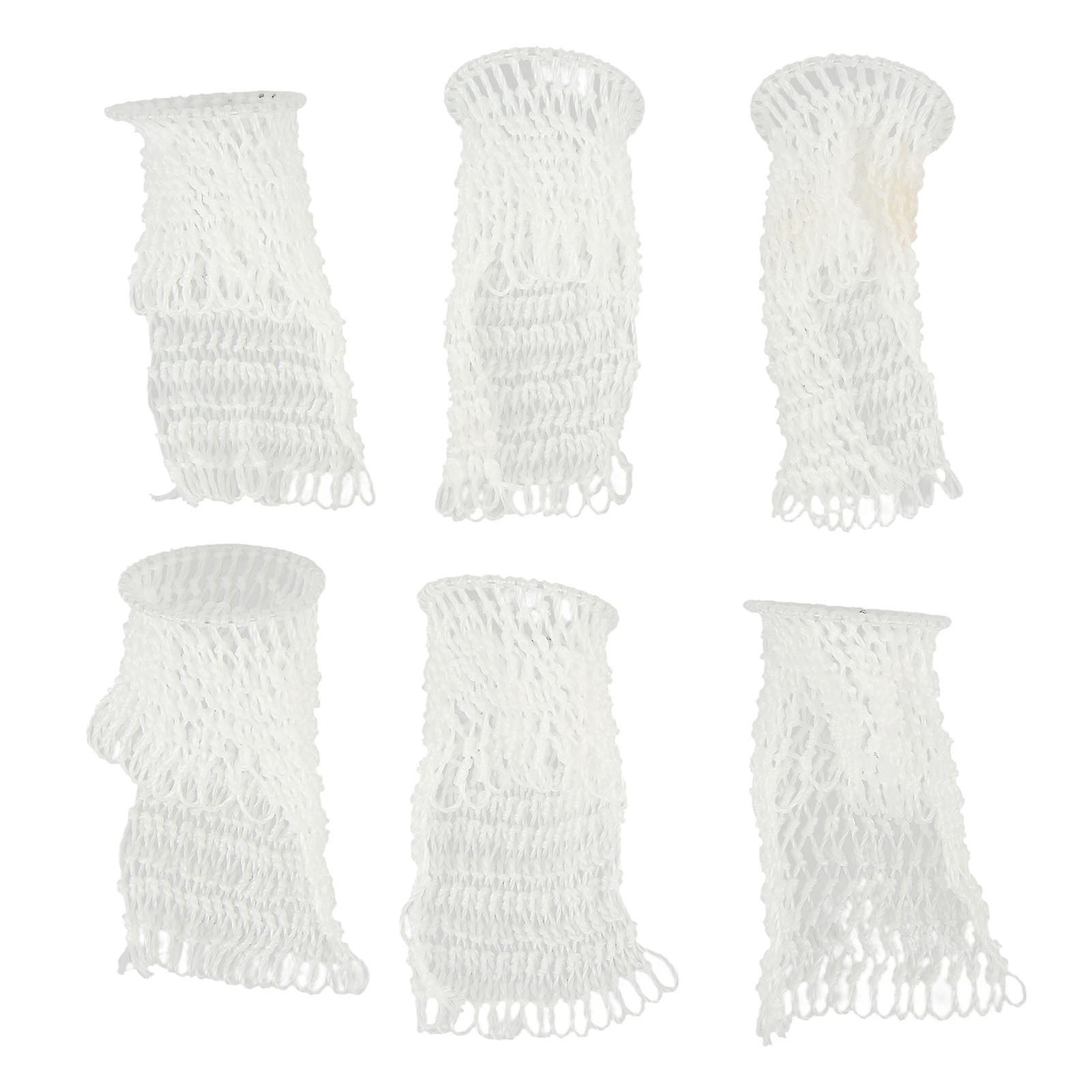 6Pcs Pool Table Mesh Bag Bottomless Hollow Out Nylon Billiard Table Pocket Accessories White