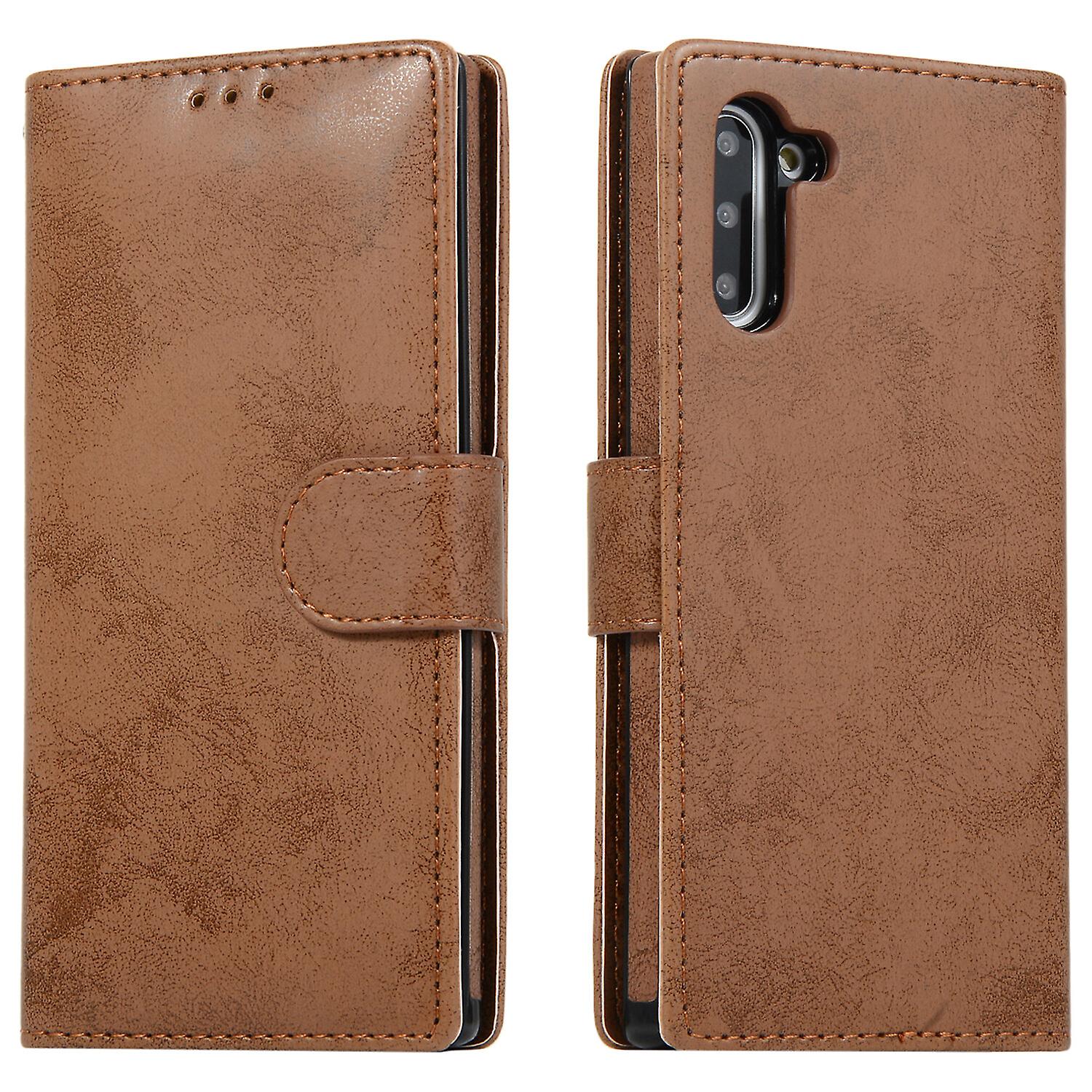 Samsung Note10 Plus Case, Card Slots Retro Leather Wallet Shockproof Flip Cover Magnetic Closure Bookstyle Stand Case