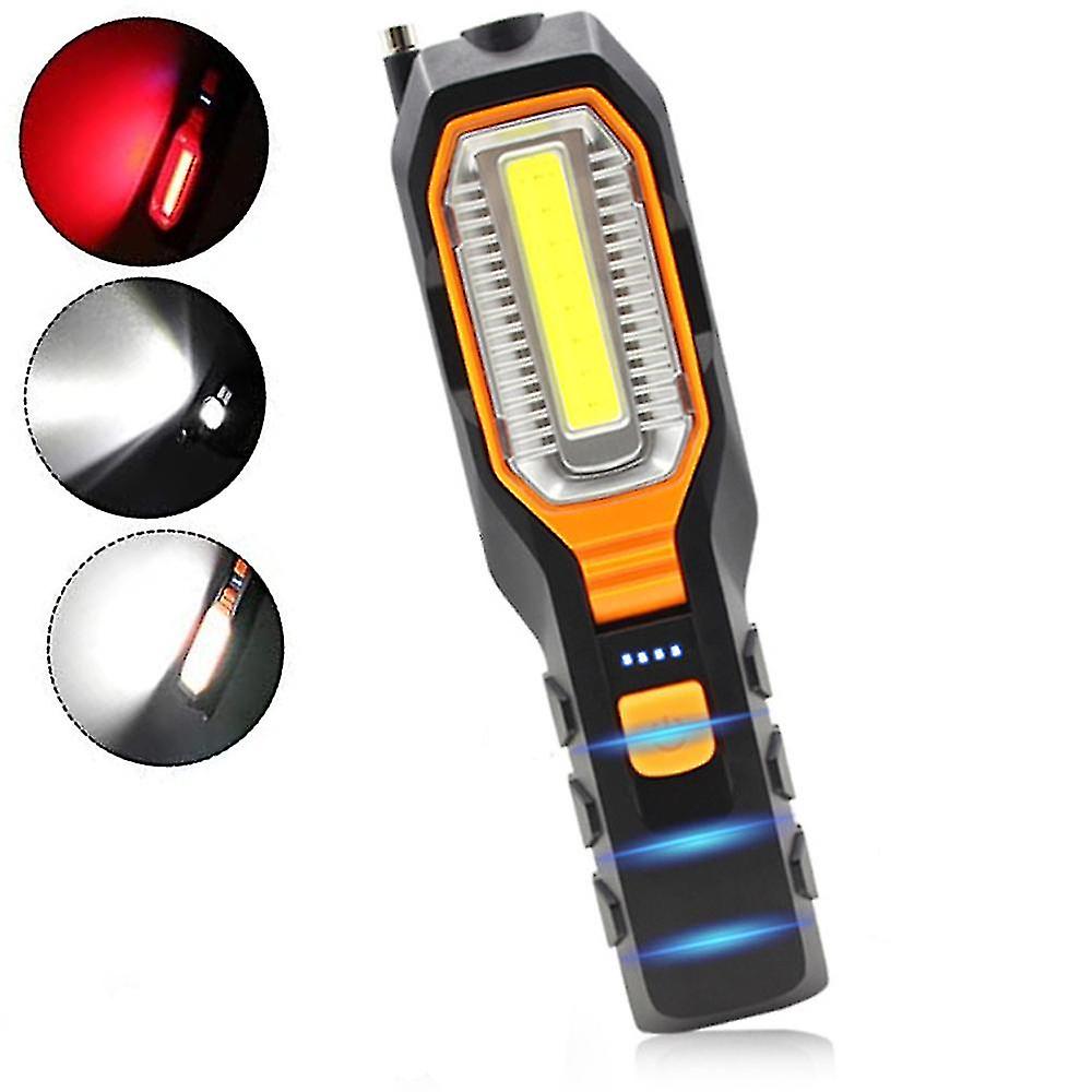 Super Bright Usb Rechargeable Portable Cob Led Work Light With Magnetic Base Suitable For Auto Garage Workshop