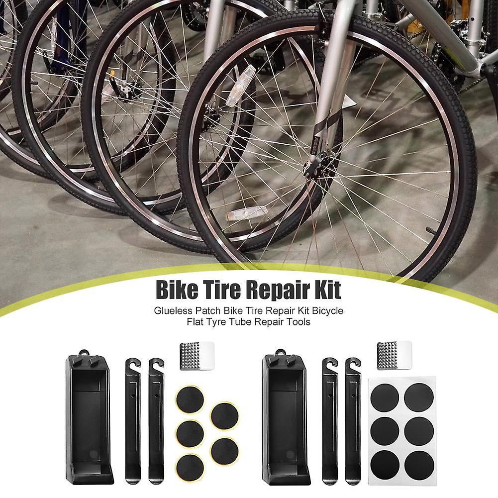 Portable glueless patch bike tire repair kit bicycle flat tyre tube