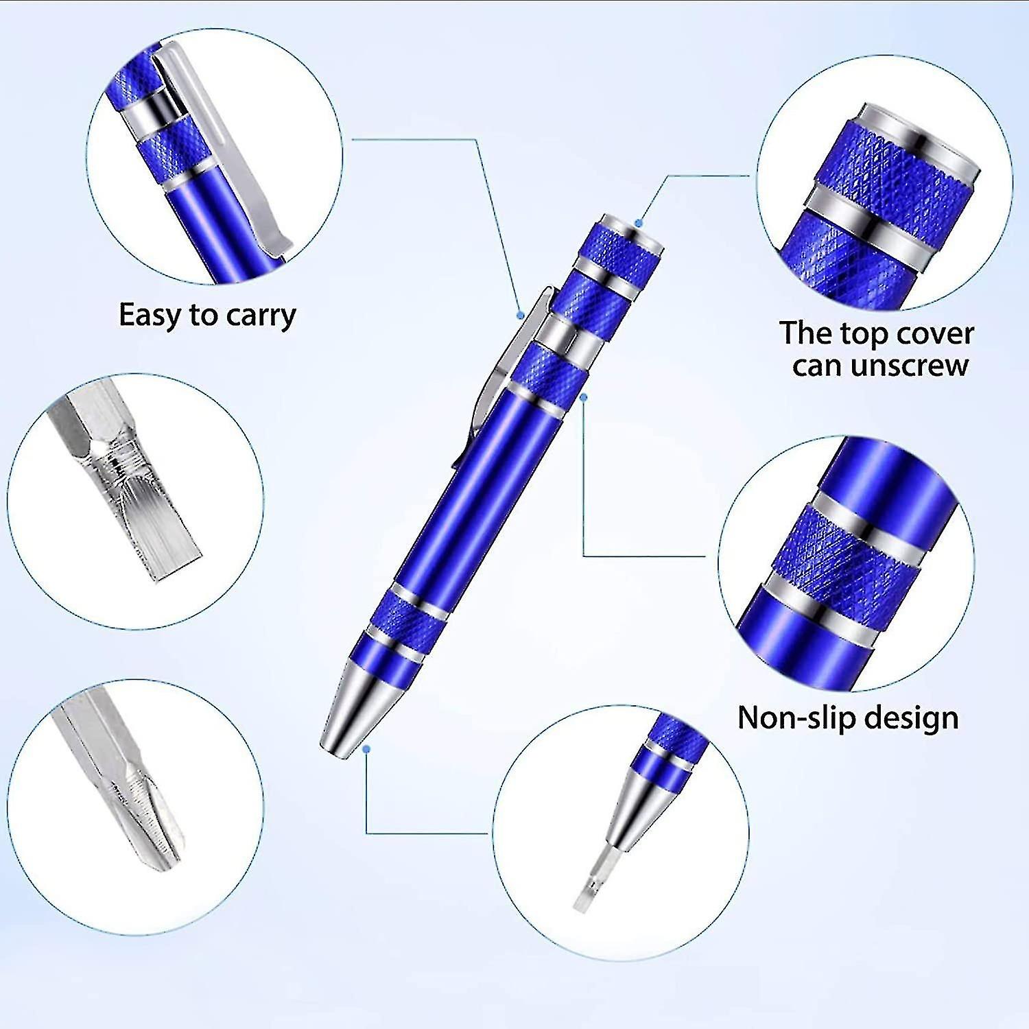 8-in-1 Precision Screwdriver Set with Slotted Repair Design