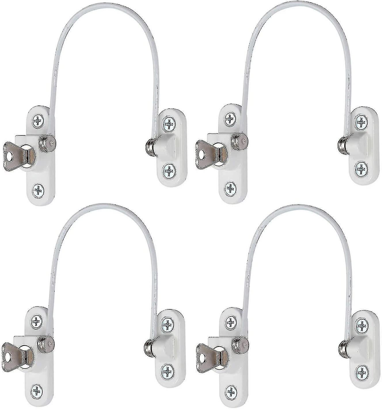 4 Pcs Security Window Lock, Window Security Door Lock With Key