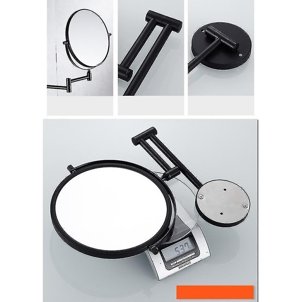 Foldable Telescopic Wall-mounted Makeup Mirror(black)