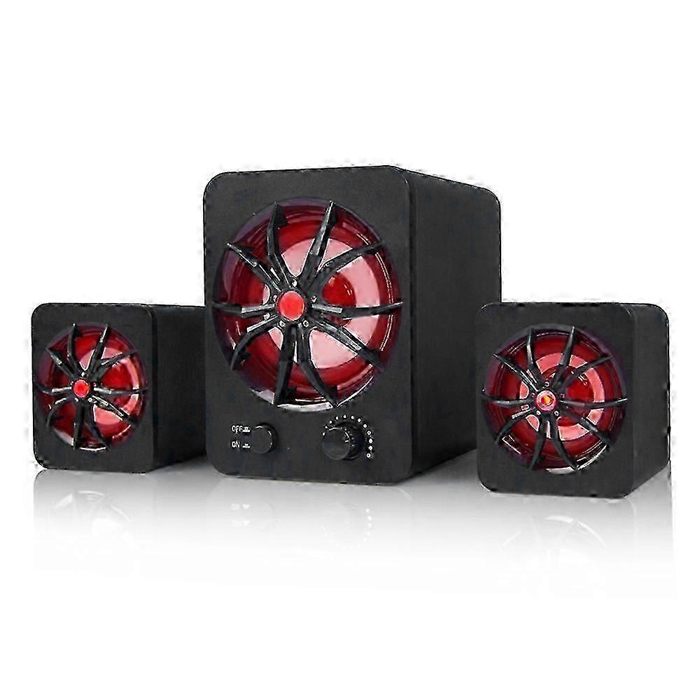 D-207 Computer Speaker USB Wired Combination Speaker Colorful LED Bass Stereo Music Player Subwoofer Speaker for Desktop Laptop Notebook Tablet PC Sma