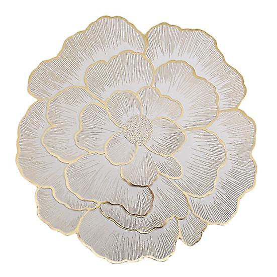 PVC Placemat Wear-Resistant Non-Slip Dining Mat Heat Resistant Table Mat Waterproof Peony Shape Coaster for Home