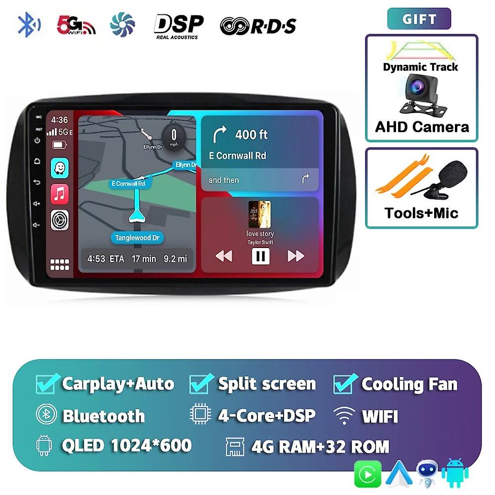 Android 13 Carplay Auto Car Radio For Mercedes Benz Smart 453 Fortwo 2014 - 2018 2019 2020 Multimedia Gps Player Stereo Wifi Dsp