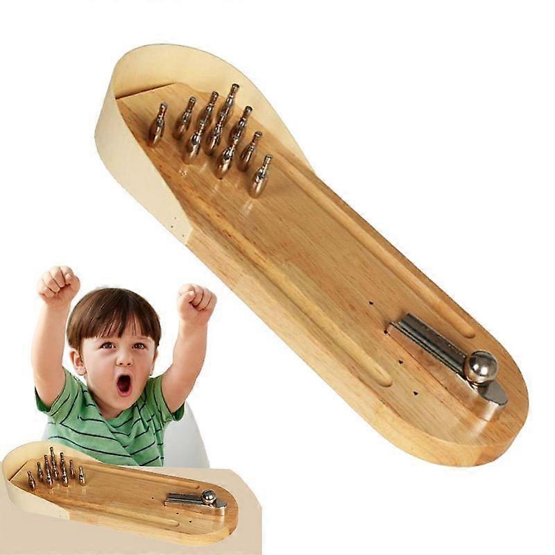 Giocattoli per bambini Set di giocattoli per giochi da bowling da tavolo in legno Mini Desktop Fun Indoor Parent-Child Interactive Table Game Bowling Developmental Toy