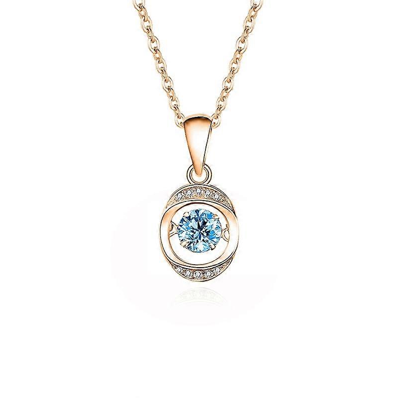 Necklace-DevilEye Charm-Moissanite Sparkle-RoseGold Glamour