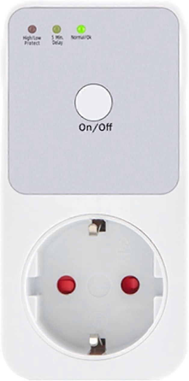 Automatic Voltage Protector AC Plug Switch 220V Surge Protector Socket Socket Voltage Safe Refrigerator Protect (EU Plug)